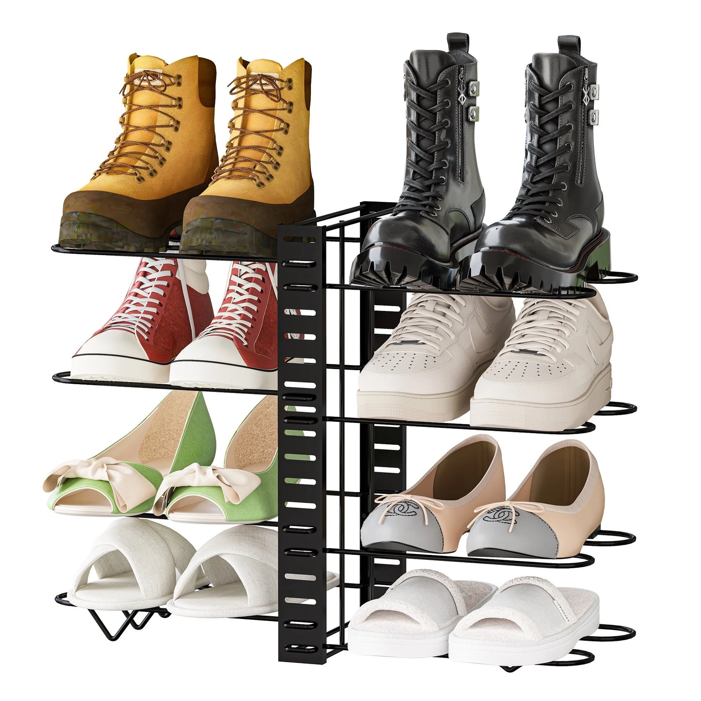 (4 Pack) Pot Organizer Rack 8 Tiers Pots and Pans Organizer, Pot Lid Organizer for Kitchen Cabinet Cookware Organizers and Storage,Upgraded