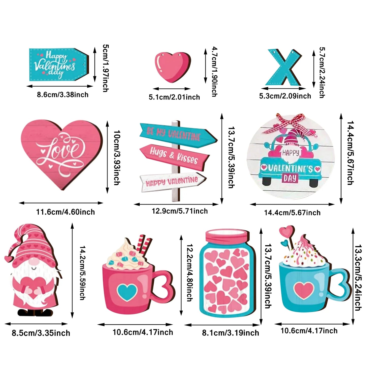 Valentine'S Day Tiered Tray Decor Valentine'S Day Table Wooden Sign Decorations Valentine'S Day Layered Tray Decoration Valentine'S Day Decoration Desktop Supplies (Tray Not Include)