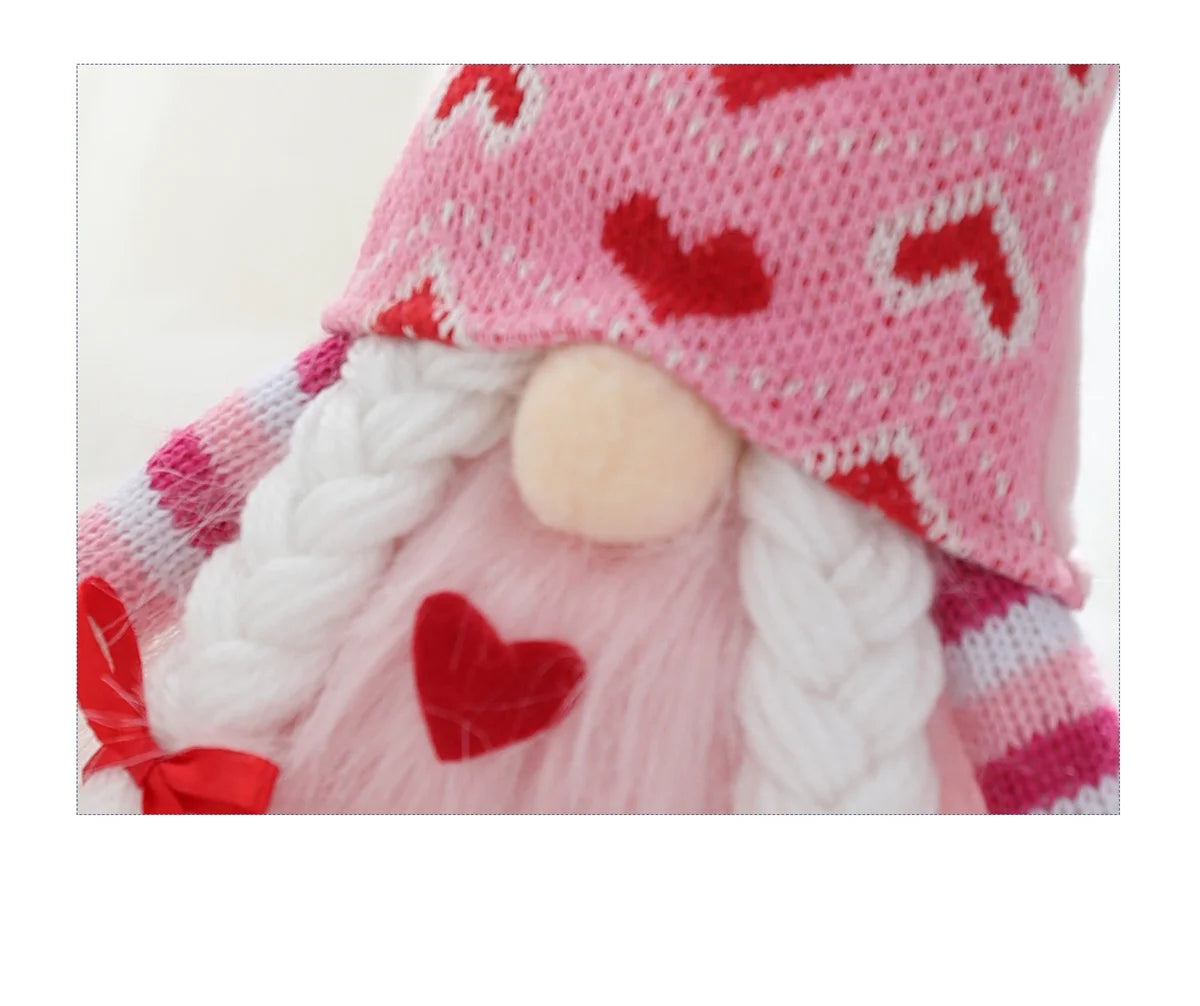Valentines Day Gnome Plush Decorations, 2PCS Mr & Mrs Handmade Scandinavian Tomte Gnome, Valentine'S Day Decorations, Valentines Home Tabletop Elf Gnomes Decor Ornaments, Sweet Valentine'S Day Gift