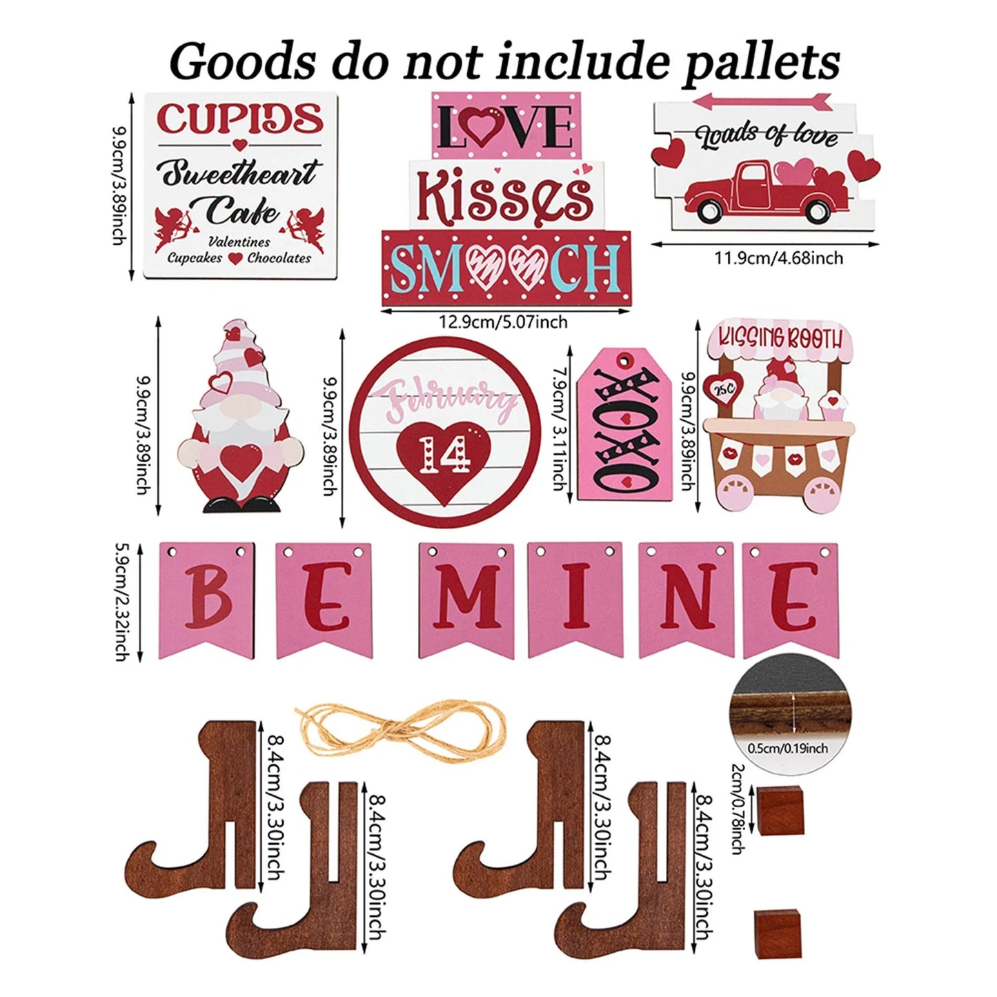 Valentine'S Day Tiered Tray Decor Valentine'S Day Layered Pallet Decoration Cute Valentine'S Day Decorative Enthusiasts Birds Love Layered Pallet Wedding Anniversary Party Supplies (Tray Not Include)
