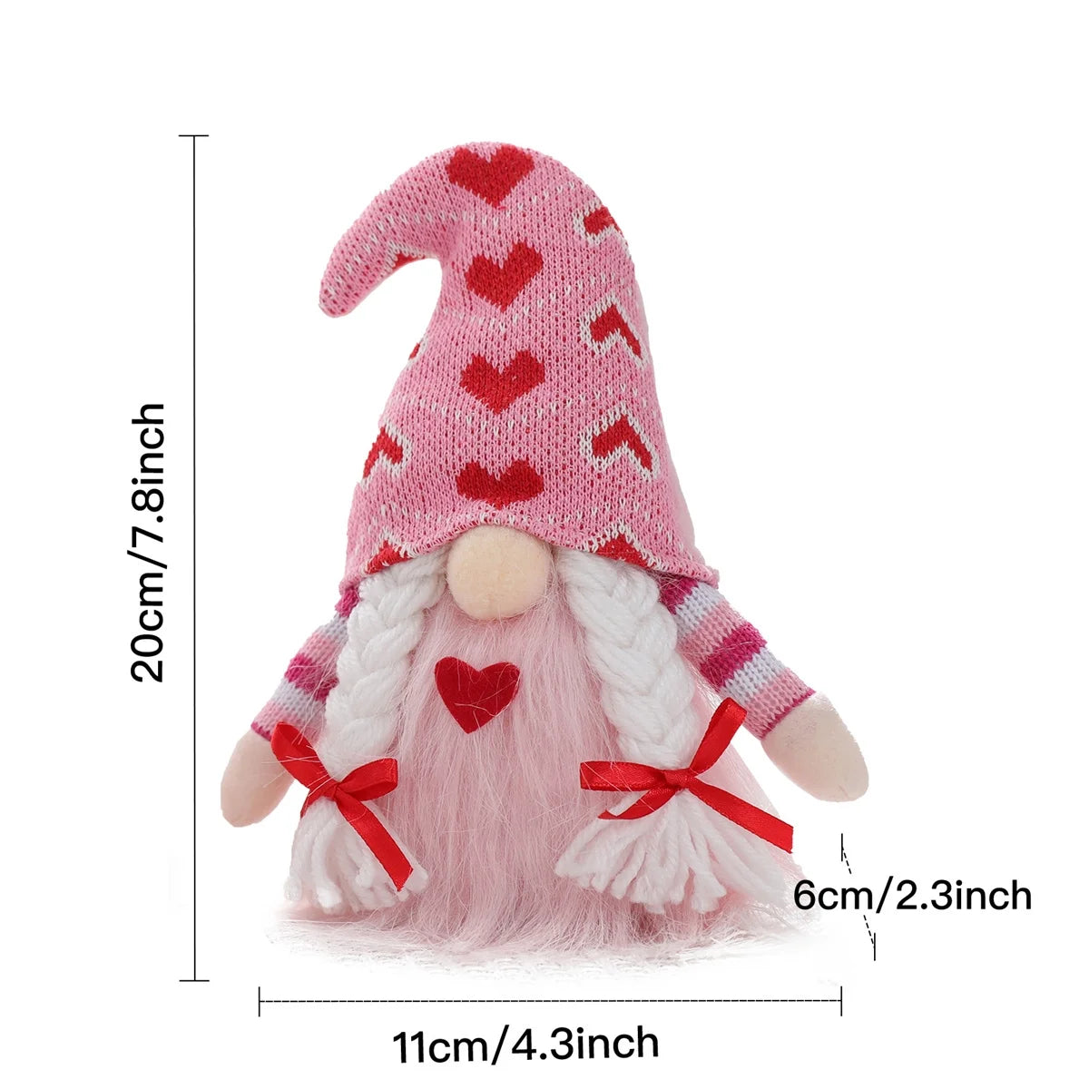 Valentines Day Gnome Plush Decorations, 2PCS Mr & Mrs Handmade Scandinavian Tomte Gnome, Valentine'S Day Decorations, Valentines Home Tabletop Elf Gnomes Decor Ornaments, Sweet Valentine'S Day Gift