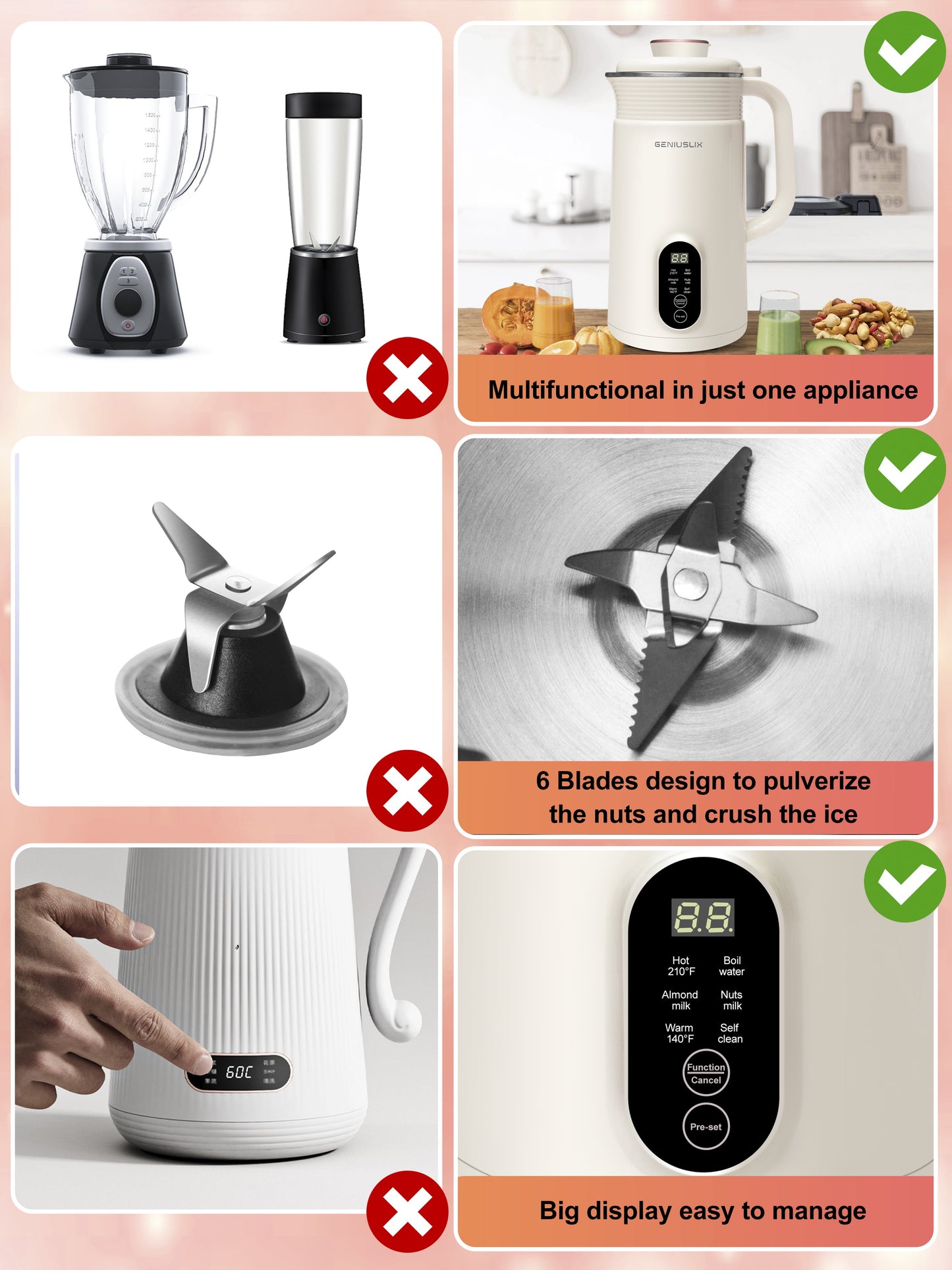 Automatic Vegan Nut Milk Maker Machine 24 Oz - Auto Clean & Temperature Control Soy Milk Maker, Homemade Non-Dairy Beverages - Oat/Coconut/Cashew/Almond Milk Machine with Recipe